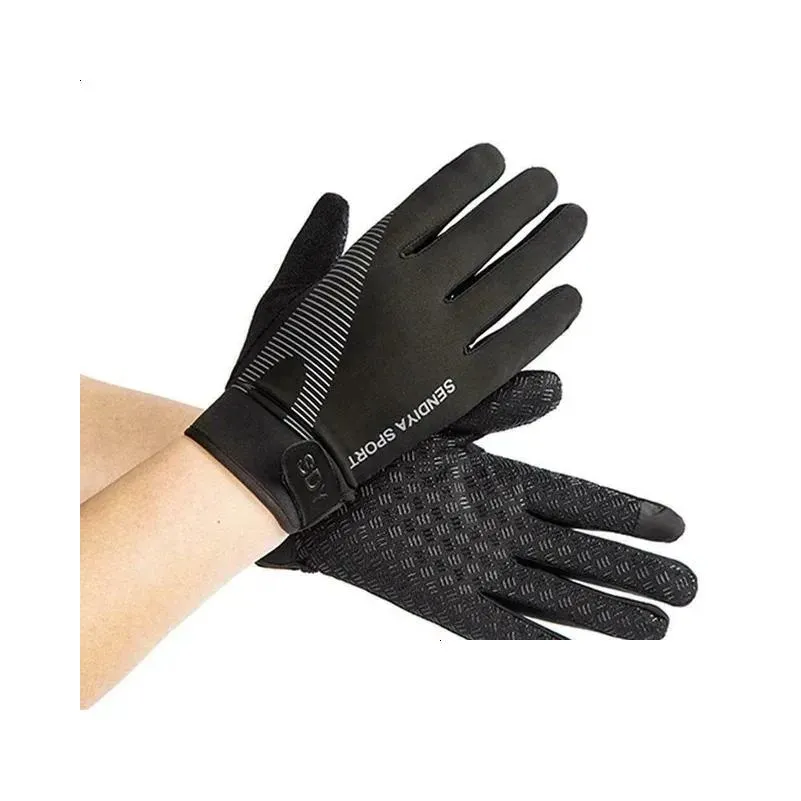 Sports Gloves 1 Pair Cycling Motorcycle Bike Touch Screen Full Finger Outdoor Fishing Men`s Training 231118