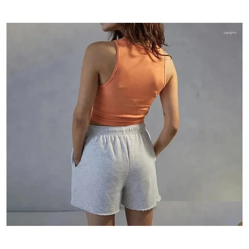 Women`s Tracksuits Sports Style Suit 2024 Summer Latest Solid Color Sleeveless Tank Top Tight Peach Hip Lifting Fitness Shorts Set