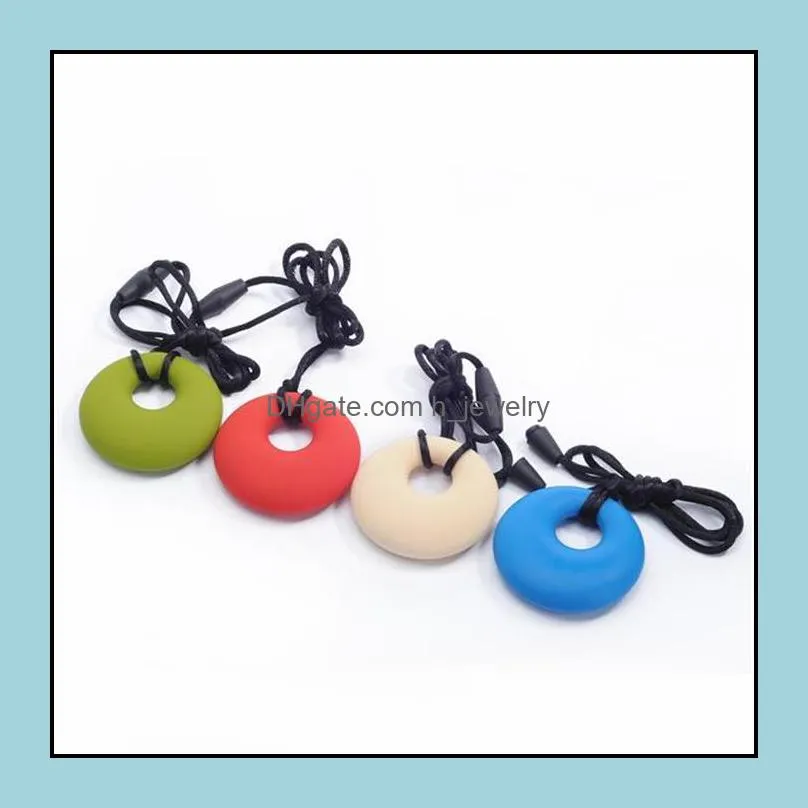 Pendant Necklaces Food Grade Sile Teethers Nursing Teething Necklace Round Beads Baby Jewelry Wholesale Drop Delivery Pendant Dhgarden Dhw94