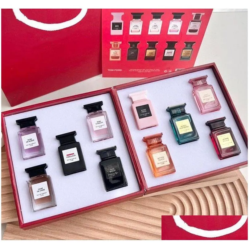 top Unisex perfume Gift sets 7.5ml 8/10pcs cherry suede oud wood peach neroli fabulous EDP designer perfume lasting wholesale favorite