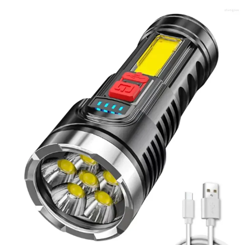 Portable Lanterns Ultra Powerful LED Torch Light Rechargeable Side 6LED Outdoor For Camping