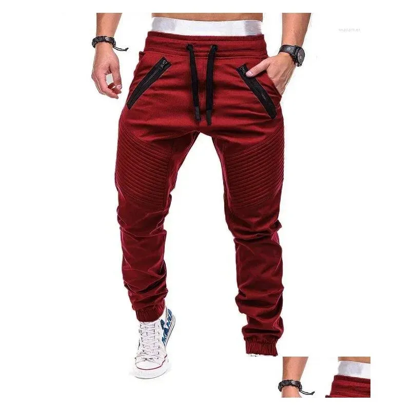 Men`s Pants Mens Casual Sports Sweatpants Male Jogger Cargo Harem Pencil Drawstring Trousers Streetwear