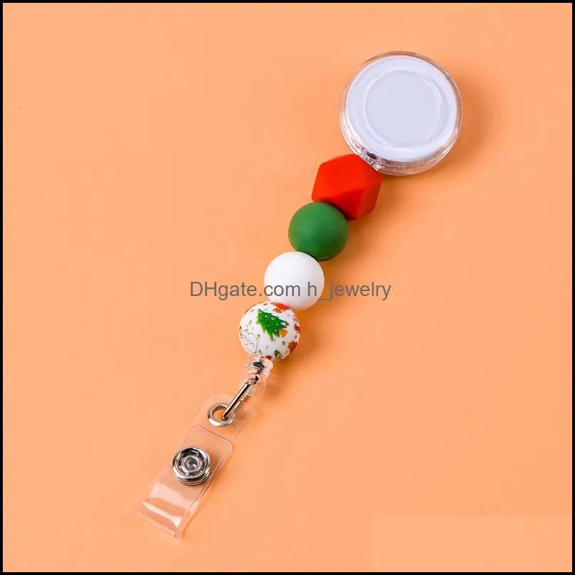 Key Rings Sile Bead Retractable Badge Reel Bpa Colorf Teething Chains Id Holder Belt Clip Jewelry Gift Drop Delivery Dhgarden Dh4Ci