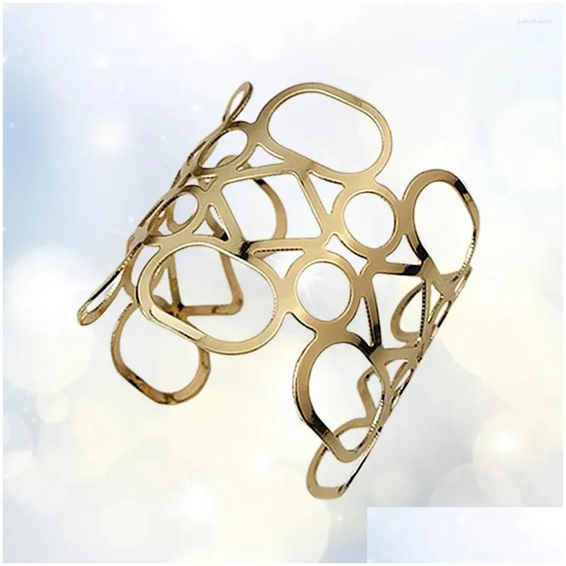 Charm Bracelets Plating Hollow Out Armlet Bracelet Wide Metal Arm Decoration Supplies Armband Golden