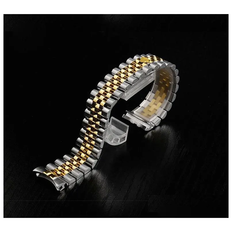 designer watch bands solid curved stainless steel bracelet 13mm 17mm 20mm 21mm watchbands with logo outdoor good strap