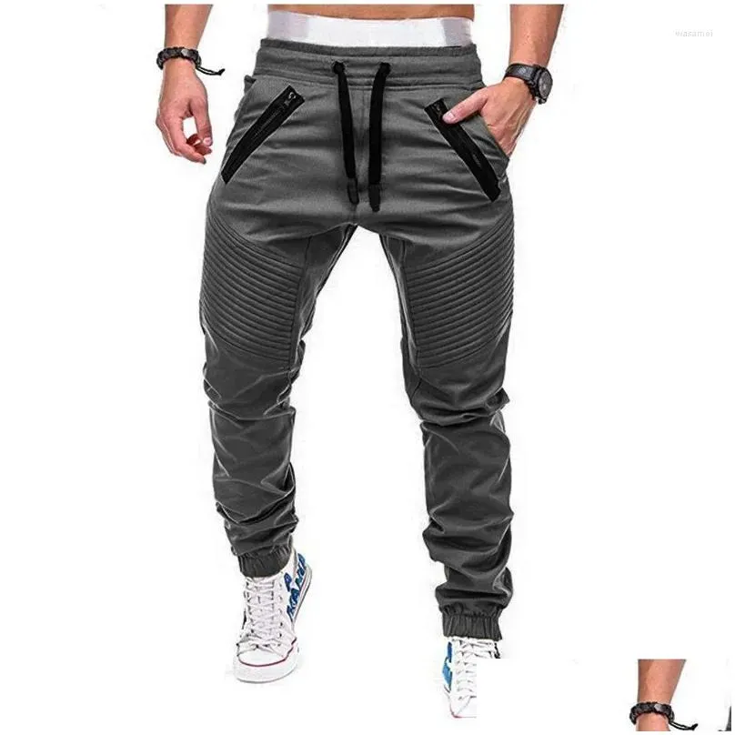 Men`s Pants Mens Casual Sports Sweatpants Male Jogger Cargo Harem Pencil Drawstring Trousers Streetwear