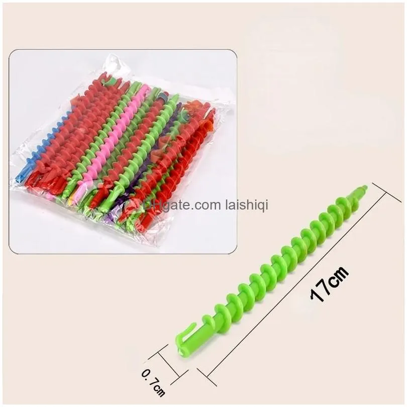 a packet of plastic longstyling barber salontool hairdressing spiral hair perm rod wave formers hair roller hairroot volume clip