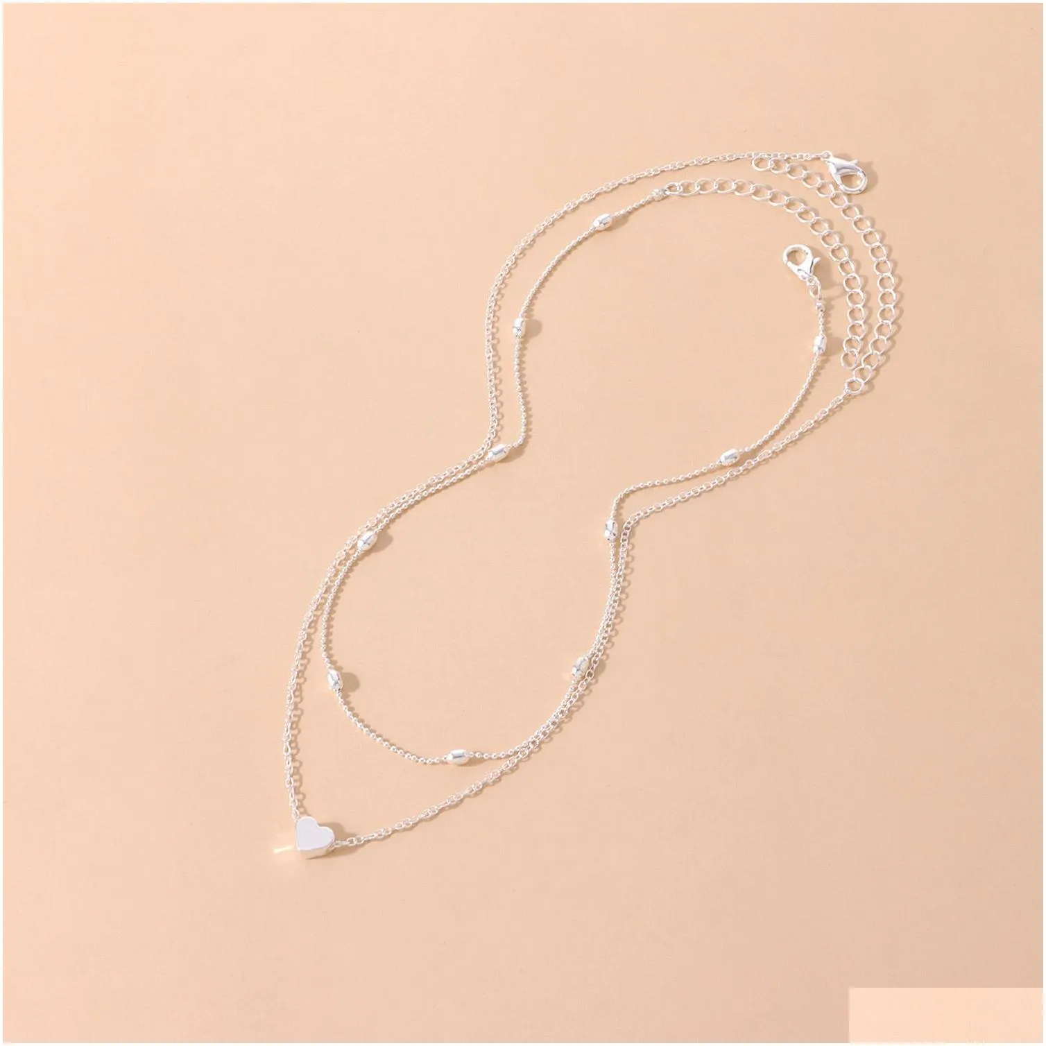 fashion tiny heart pendant necklace for women trendy simple gold silver color chain choker girls party jewelry gift
