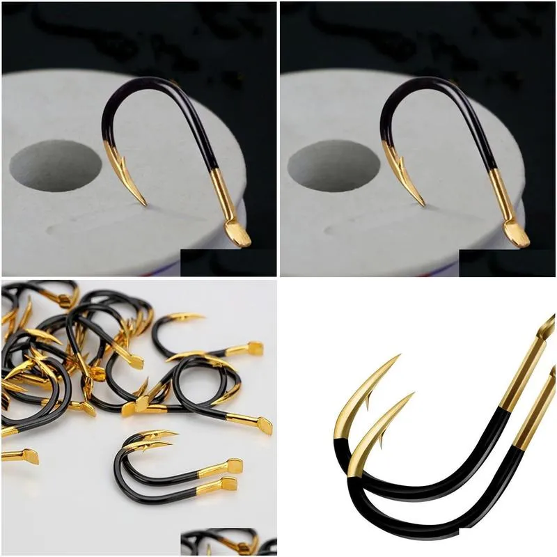 10pcs/lot Fishing Hook Single Fishhook Supplies Lures Carp Fishing Tackle Barbed Colored Tungsten Alloy Fishing Accessories