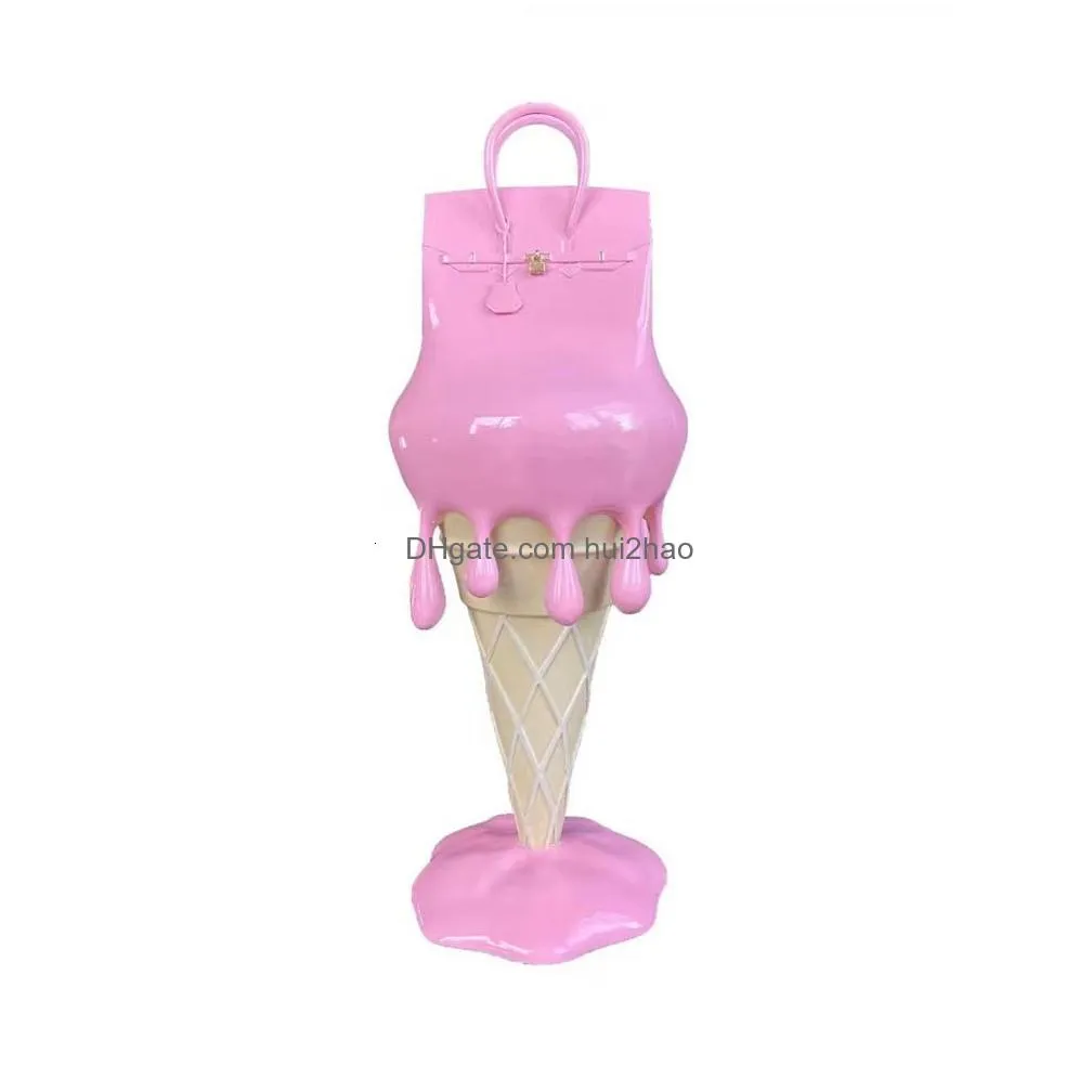 decorative objects figurines home decor for interior kawaii desk accessories sweet cone ice cream bag sculpture ornament nordic art trendy gifts