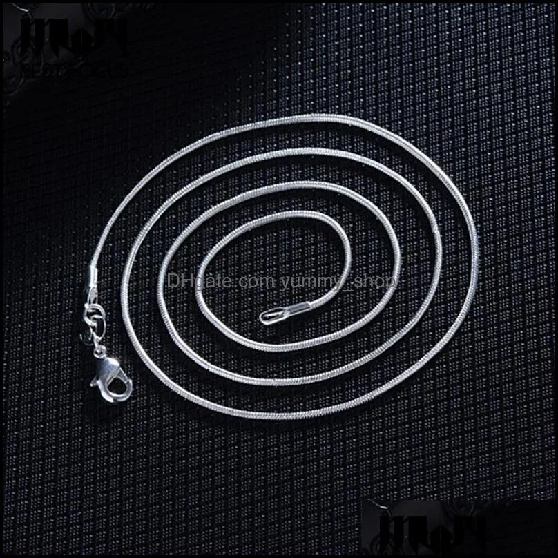 Pendant Necklaces Promotion Wholesale 925 Sier Necklace Fashion Snake Chain Simple Jewelry 1.2 Mm 16 18 20 22 24 Inches 120Pcs/Lot Dro Dhtej