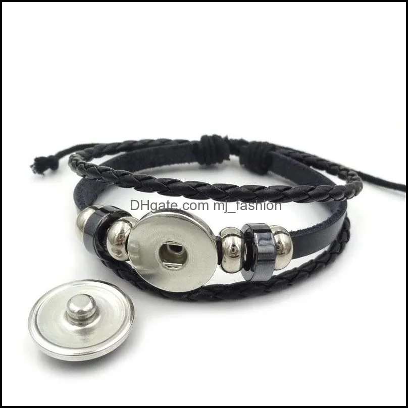 Charm Bracelets Leather Bracelet Music Instrument Pattern Glass Cabochon Mens Black Cool Punk Jewelry For Men Gift B056 Drop Dhgarden Dhazx