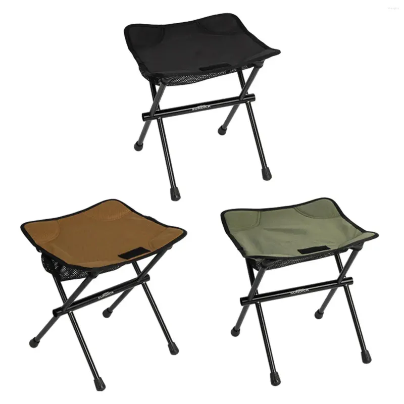 Camp Furniture Camping Folding Stool Collapsible Seat Foldable Footstool Saddle Chair For