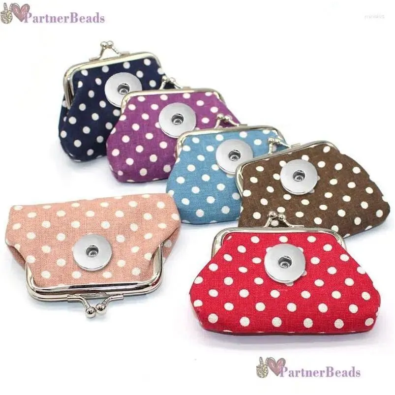 Bangle 6 Colors 18MM Snap Button Jewelry Dot Spot Coin Purses Small Wallets Pouch Kids Girl Women`s Money-Bags For Gift QB618