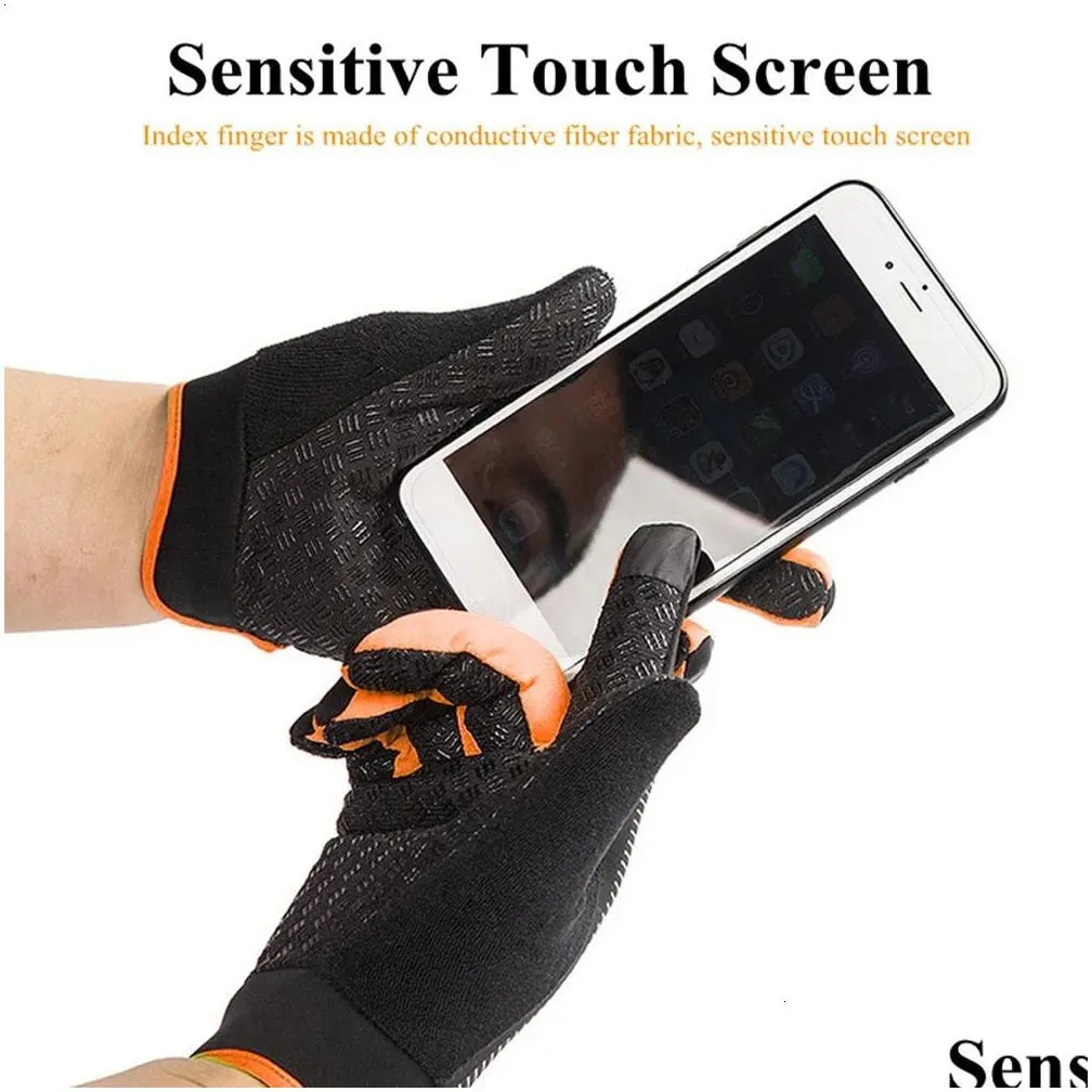 Sports Gloves 1 Pair Cycling Motorcycle Bike Touch Screen Full Finger Outdoor Fishing Men`s Training 231118