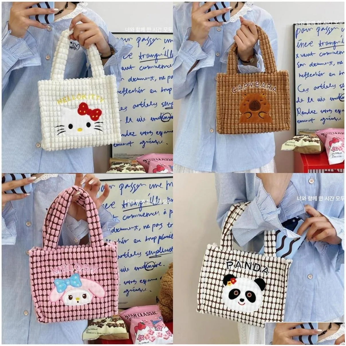 New anime cartoon cute and fun handbag cute children`s handbag girl tote handbag gift wholesale