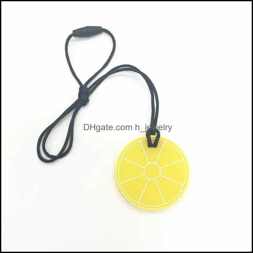 Pendant Necklaces Lemon Slice Sile Teether Necklace Bpa Yellow Fruit  For Mom To Wear Baby Drop Delivery Jewelry Pendant Dhgarden Dhosw