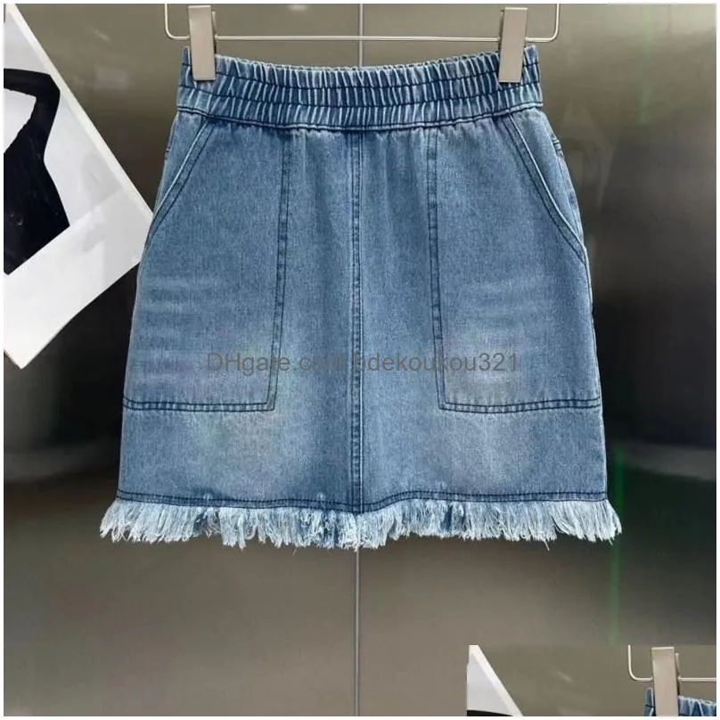 Skirts Fd Womens Denim Short Skirt Designer A 23Ss Summer New Letter Embroidery Shorts High Waist Washed Blue Hip Drop Delivery Appar Dh57X
