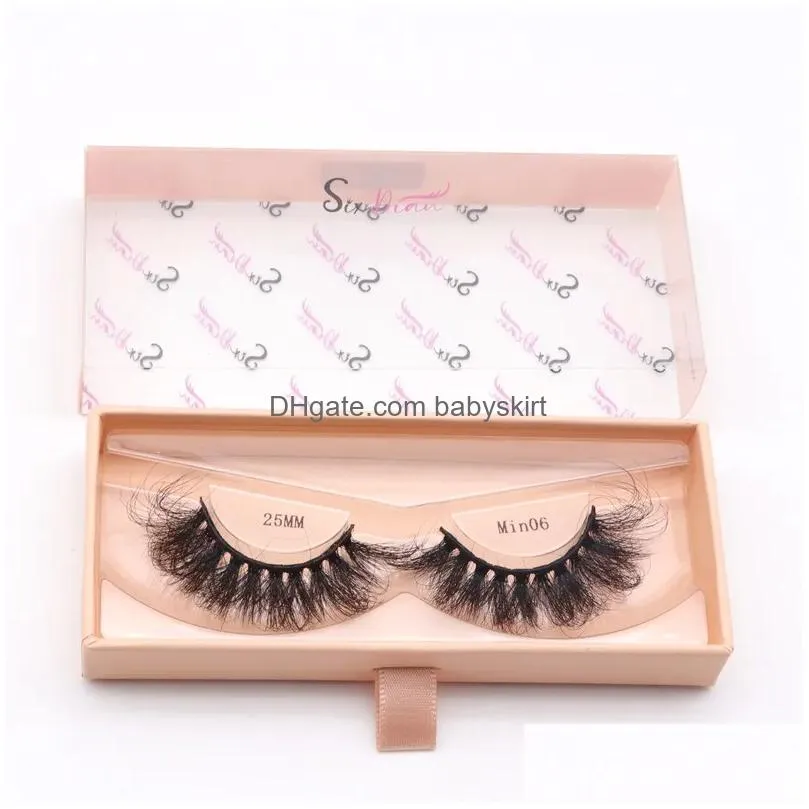 False Eyelashes 25Mm Eyelash Faux Mink Lashes Long Dramatic 5D Russian D Curl Fluffy Thick Lash Handmade Eye Makeup 10 Styles Drop Del Dhbrs