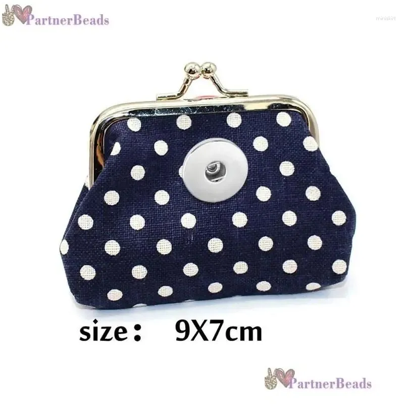 Bangle 6 Colors 18MM Snap Button Jewelry Dot Spot Coin Purses Small Wallets Pouch Kids Girl Women`s Money-Bags For Gift QB618