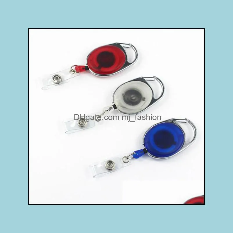 Key Rings New Mini Practical Badge Spreader Retractable Reel Strap Belt Clip Chain Lobster Clasp Ring Clear Color Wholesale Dhgarden Dh5Rm