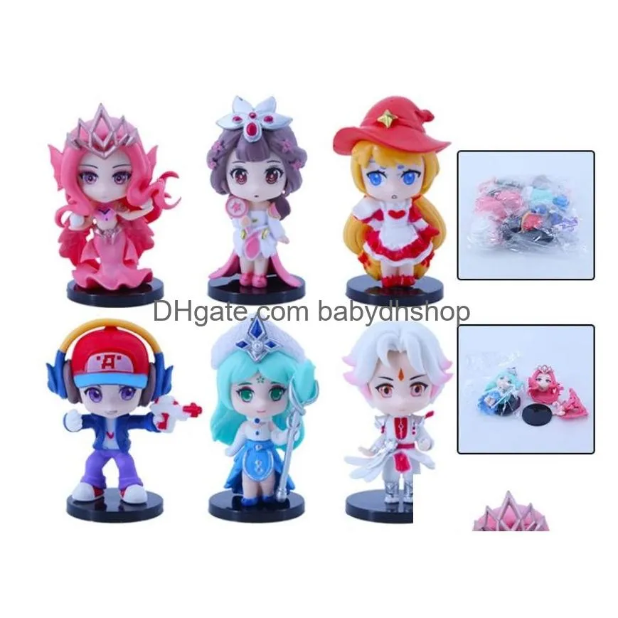 action figure large 6pcs anime figure model big figure animal handbag ancient character zhuge liang mini block figure anime funko  figure doll decoration toy