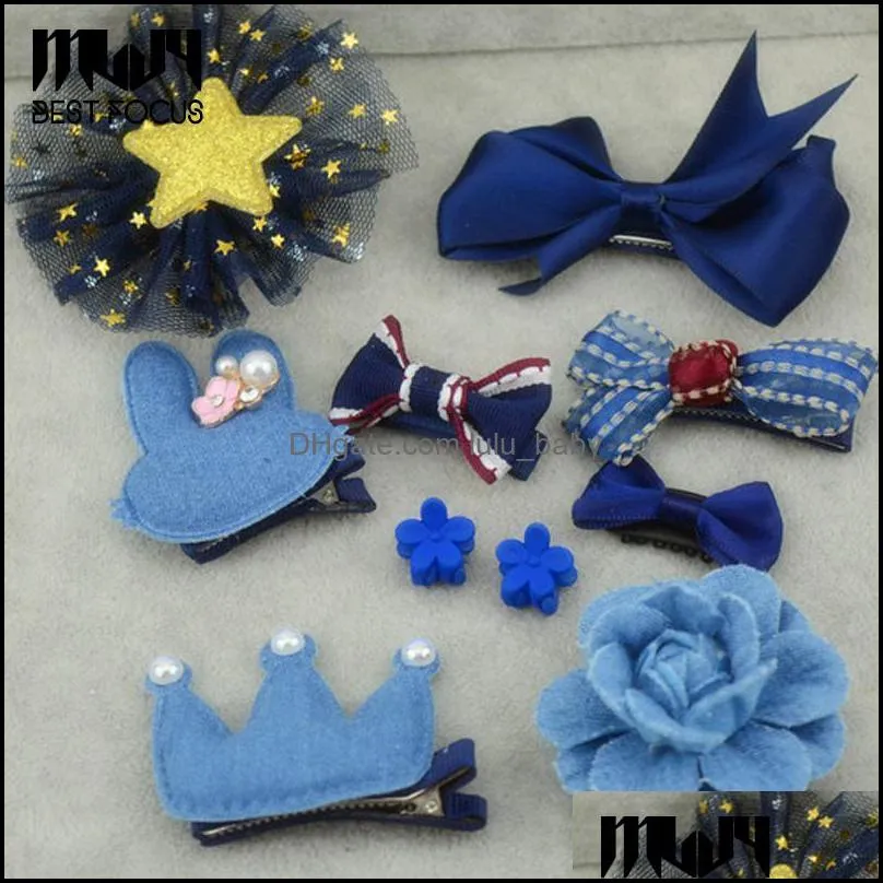 Hair Clips & Barrettes Fashion Pin Cute Baby Girls Handmade Fabric Bowknot Crown Hairpins Toddler Children Kids Accessories Drop Deli Dhf9L