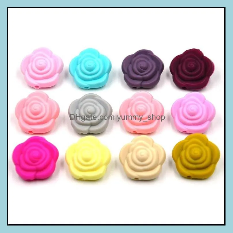 Other Mini Flower Sile Teething Beads Food Grade Bpa Sensory Loose Diy Jewelry Making Accessories Drop Delivery Dh1Rn
