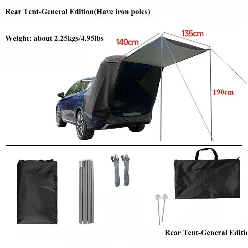 Tents And Shelters Outdoor SUV MPV Car Tail Tent Multifunction Roof Extension Sunshade Rain Protection Self-driving Anti-mosquito