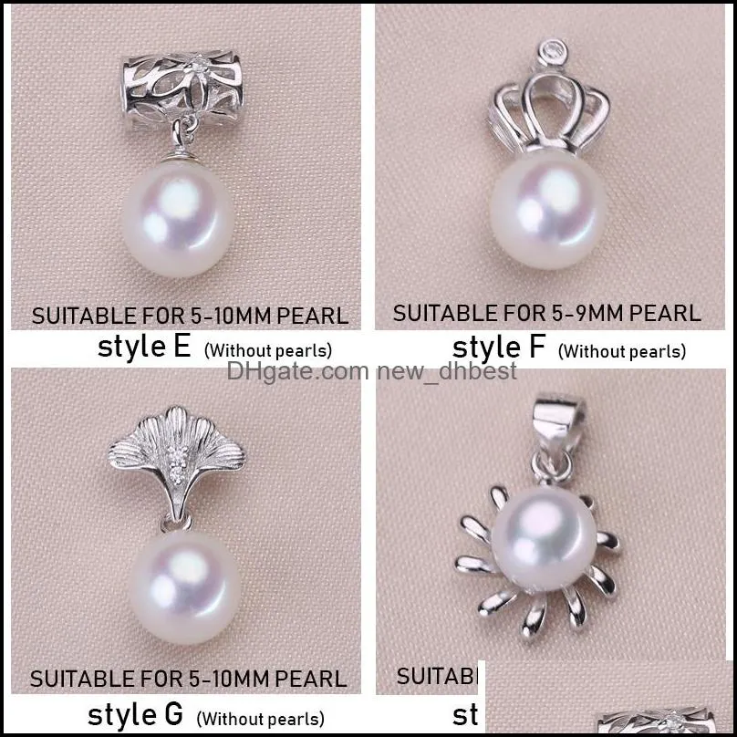 Jewelry Settings Wholesale S925 Sliver Pendant New Pearl Necklace 20 Styles Diy Women Fashion Wedding Gift Drop Delivery Dhgarden Dhhry
