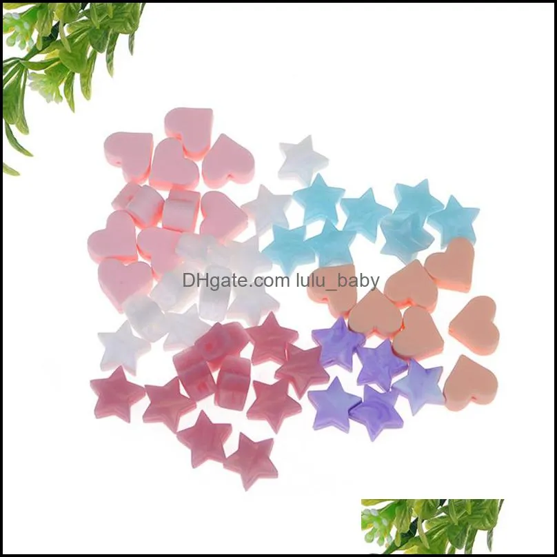 Other Sile Beads Teething Teether Accessories Food Grade Pearl Star Heart Loose Chew Pacifier Diy Dummy Making Drop Delivery Dhgarden Dhlv1
