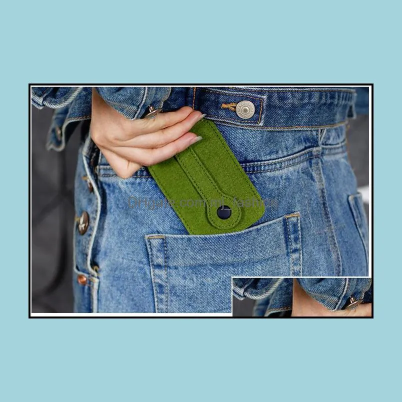 Key Rings Vintage Creative Felt Holder Pouch Bag House Keeper Keys Card Organizer Er Case Mens Women Mini Pocket Drop Delive Dhgarden Dh9Mp
