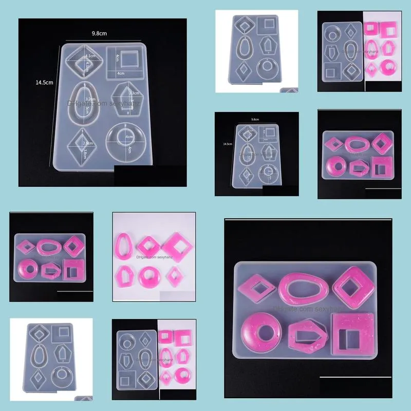 Molds Sile Resin Jewelry Casting Mods Transparent Uv Ear Pendant Charm Mold With Hole Diy Craft Making Drop Delivery Tools Eq Dhgarden Dhh6A