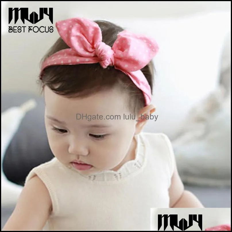 Hair Clips & Barrettes Bowknot Headbands Baby Cute Rabbit Ear Headwear Cotton Kids Bow Band Fashion Accessories 100 Pcs/Lot Dhgarden Dhaqg