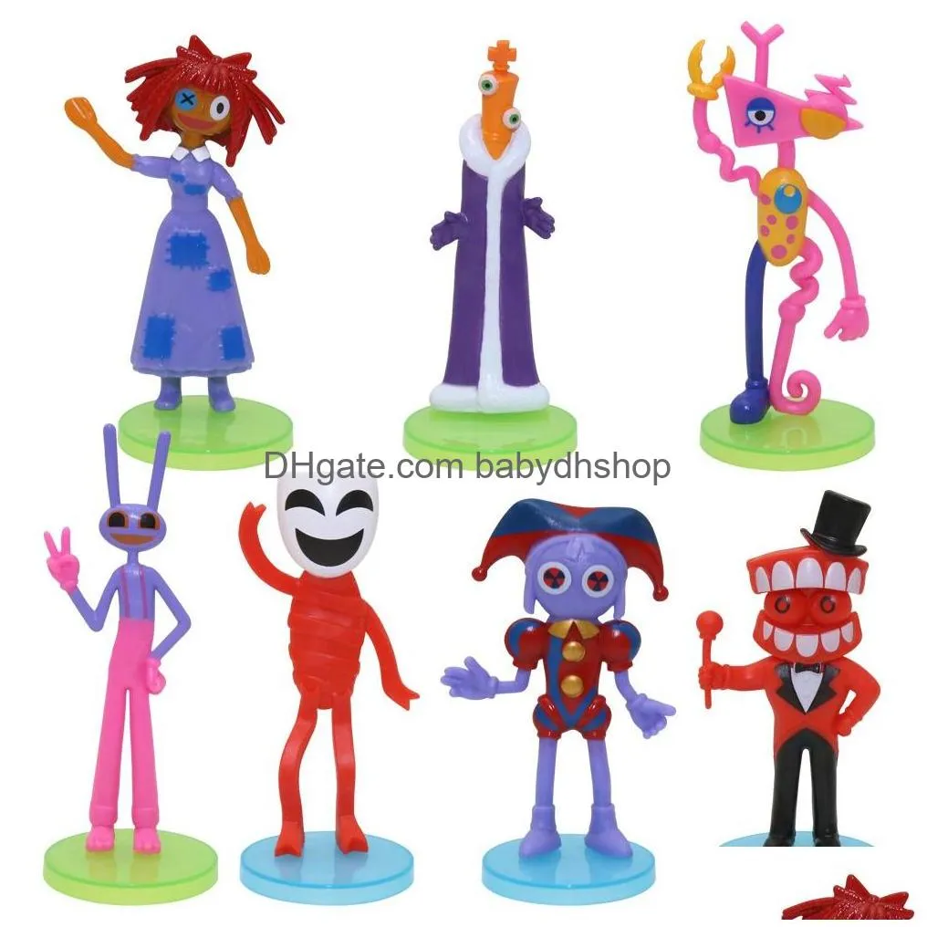 one piece anime purple clown halloween clown doll magical clown figurine 6pcs anime model toy for kid cartoon figure clown posse clown vintage clown clown