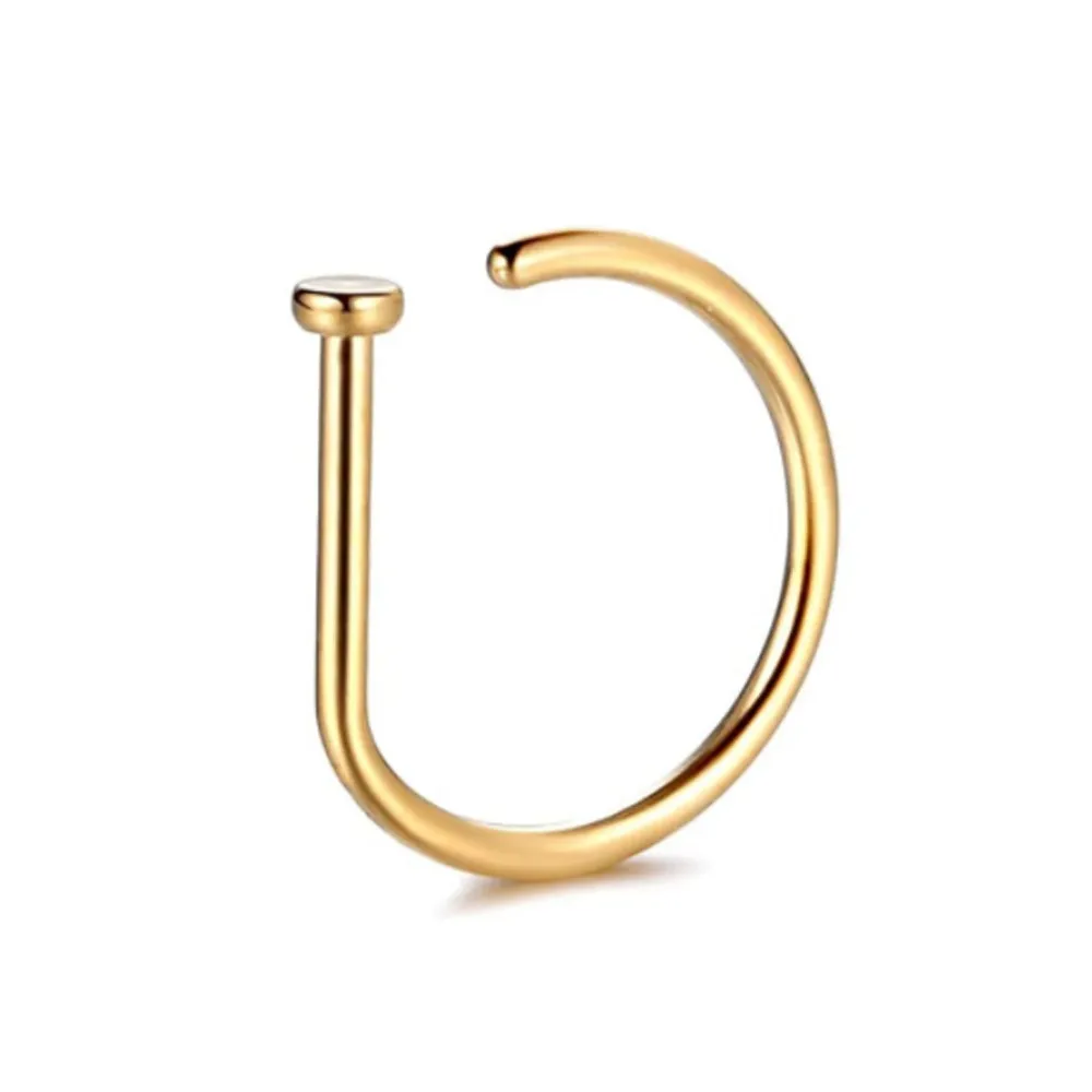 Nose Rings Studs Fashion Stainless Steel Horseshoe Fake Ring C Clip Lip Piercing Stud Hoop For Women Men Barbell Drop Delivery Je J Dhmih