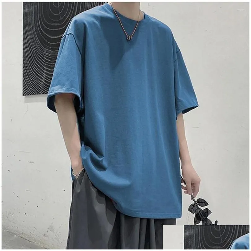 Men`s T Shirts Cotton Five Half Sleeve Women Summer T-shirt Loose Short-sleeved Casual Basic Shirt O Neck Solid Color Oversize