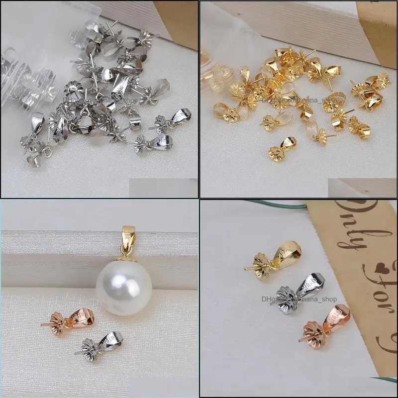 18k gold pearl pendant settings au750 pearl necklace settings fashion necklace for women girl diy jewelry christmas gift