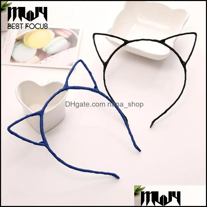 Headbands Fashion Cute Fabric Simple Headband Hair Head Band Party Gift Cat Ears Headwear Hairband Accessories 20Pcs/Lot Drop Deliver Dhjjb