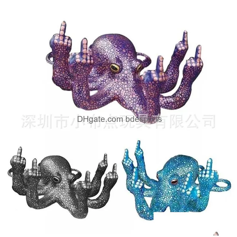 Decorative Objects & Figurines Octopus Scpture Home Resin Ornaments For Living Room Garden Landscape Ocean Beauty And Chen Decoration Dhgb0