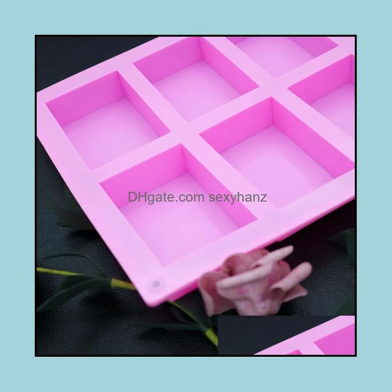 Molds 6 Cavity Rec Sile Resin Soap Cake Pan Biscuit Chocolate Mold 55X80Mm Each Decorating Ice Cube Tray Drop Delivery Jewel Dhgarden Dhf67