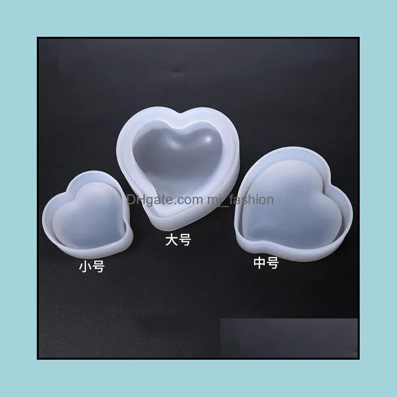 Molds 3D Sile Heart Mold Resin Pendant Jewelry Making Mod Clay Polymer Casting Craft Diy 3 Size Drop Delivery Tools Equipment Dhuzj