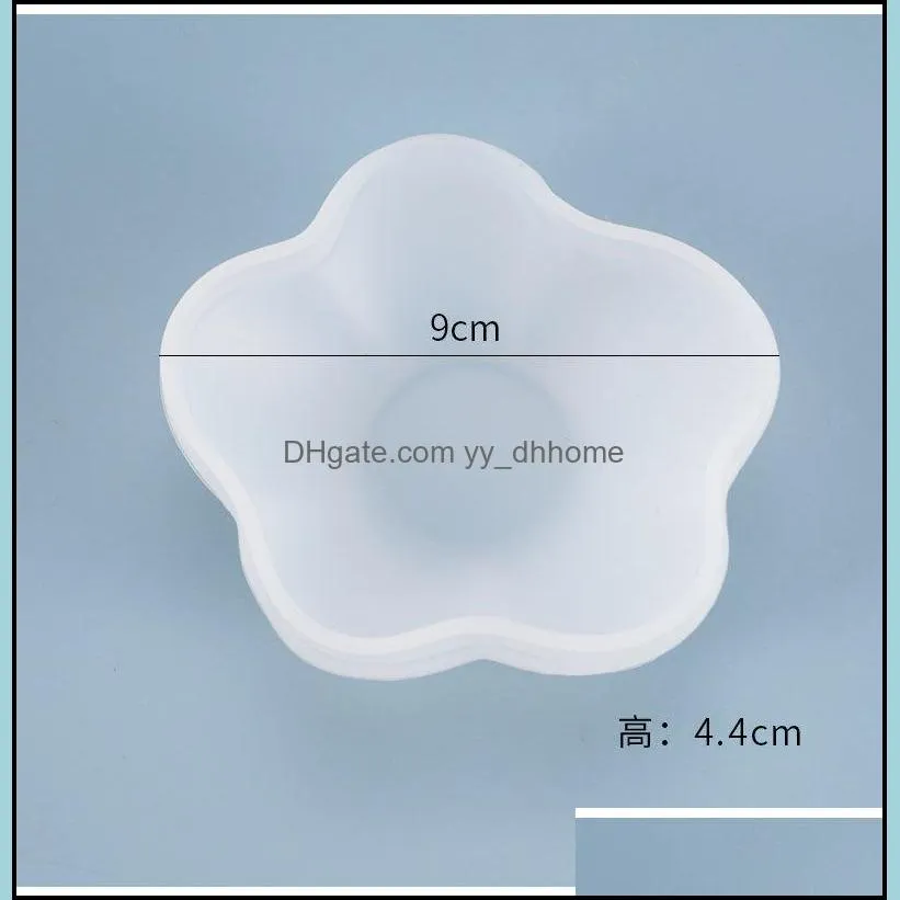 Molds Flower Dish Resin Mold Plate Jewelry Storage Trinket Tray Diy Craft Mod Drop Delivery Tools Equipment Dhclr