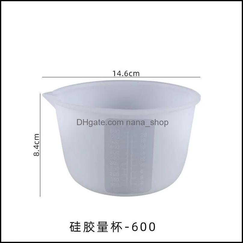 Testers & Measurements Large Sile Measuring Cup 600Ml Resin Mixing Cups For Epoxy Art Jewelry Making Drop Delivery Tools Equi Dhgarden Dhabt