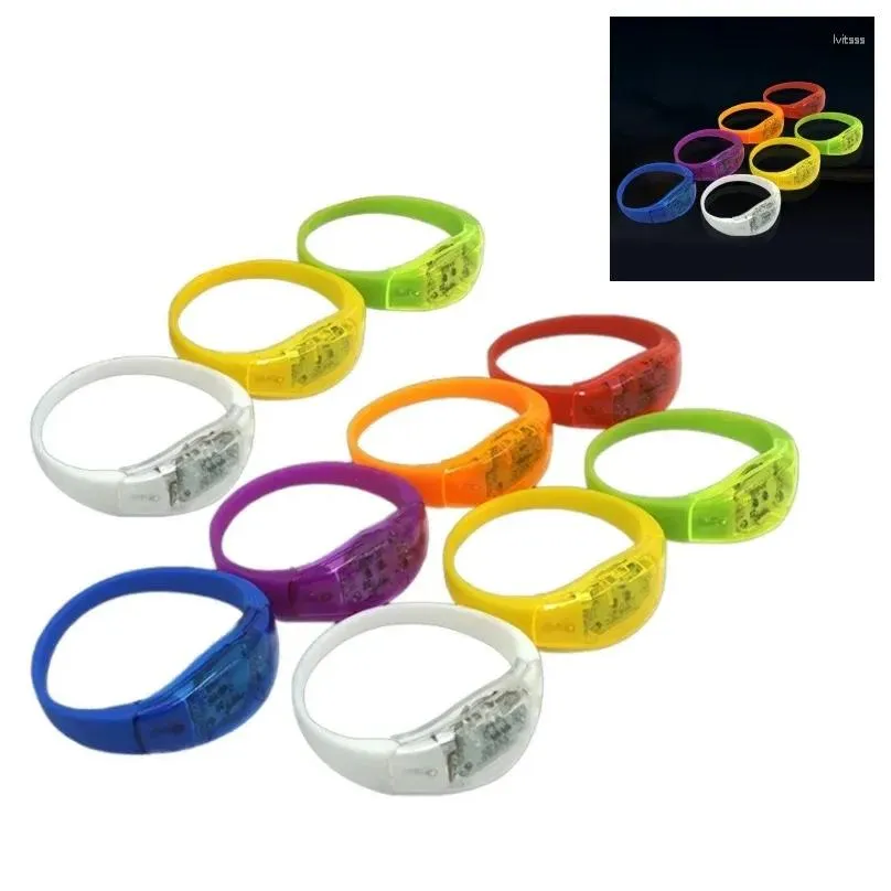 Party Decoration 10Pcs Sound Control Concert Voice Led Light Bracelets Bangle Flashing Dropship Drop Delivery Dh3Zz