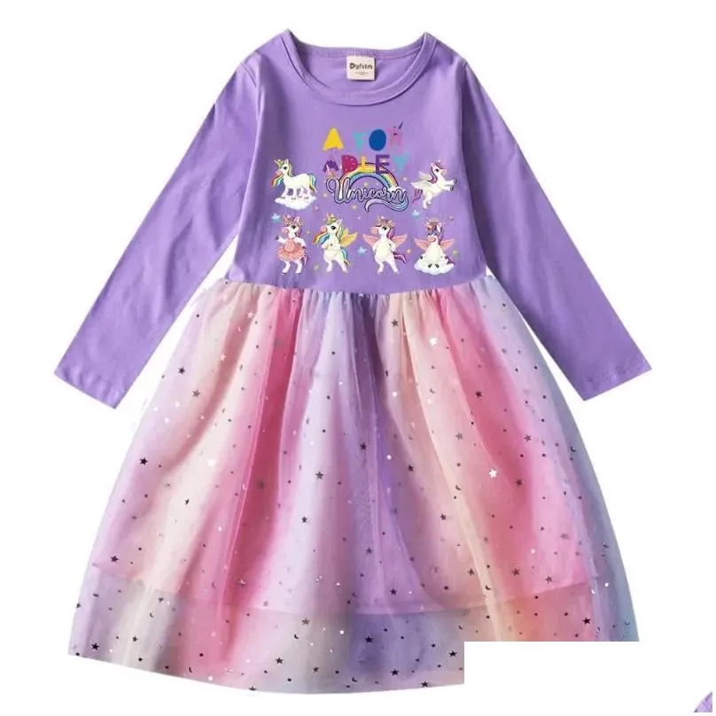 Girl Dresses A For Adley Girls Spring Long Sleeve Dreess Baby Kids Party Little Toddlers Elegant Vestdios 6 8T
