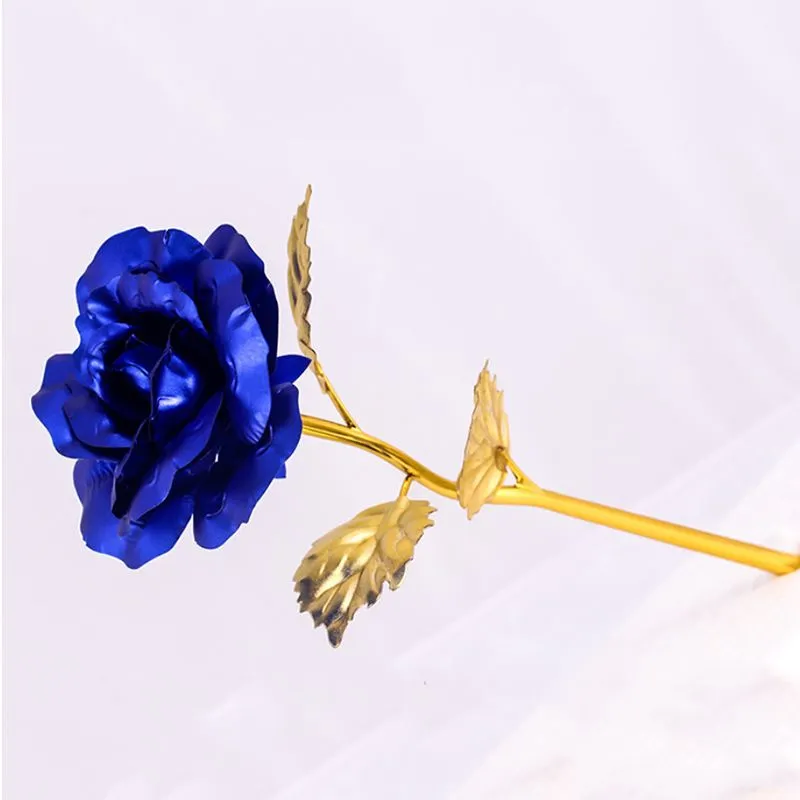 24K Foil Plated Gold Rose Flower Room Decor Lasts Forever Love Wedding Decorations Lover Creative Mother`s/Valentine`s Day Gift Free