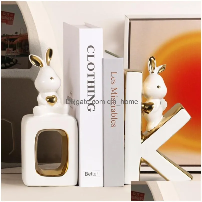 decorative objects figurines light luxury creative ok rabbit bookstore decoration home entrance study shelf wine cabinet backrest