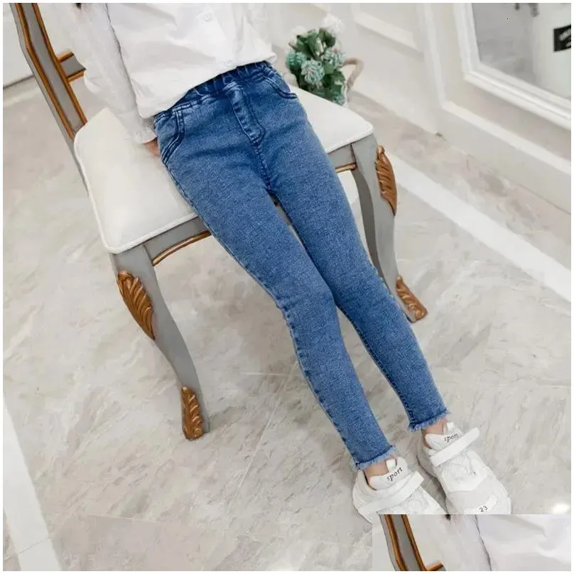 Jeans kids baby Girls Leggings autumn jeans elastic skinny children pencil pants for 4 5 6 7 8 9 10 11 12 13 years denim trousers