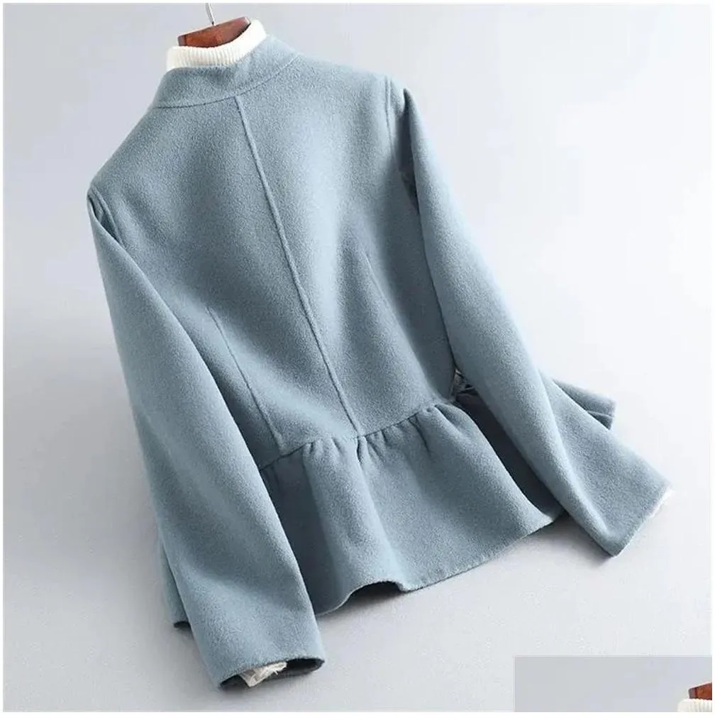 Women`S Wool & Blends Womens Temperament Female En Short Jacket Autumn Winter Women Imitation Coat Korean Small Double-Sided Cashmere Dhlhx